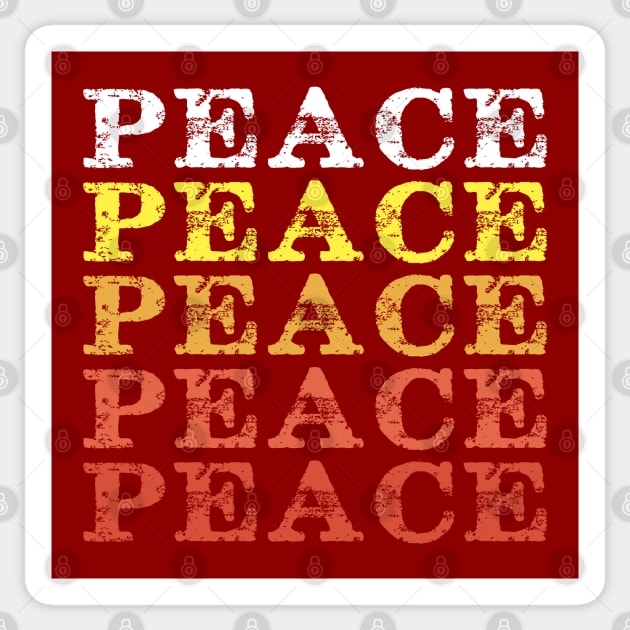 Vintage, Retro Repeating PEACE Sticker by Jitterfly